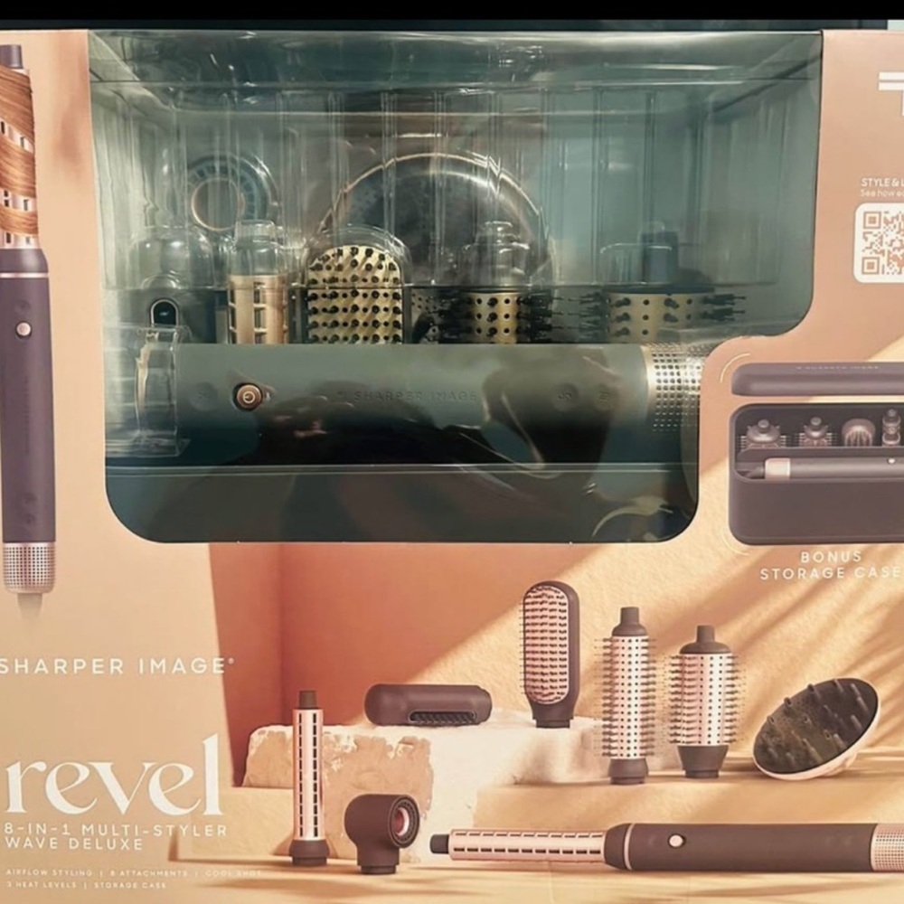 Sharper Image Revel 8-in-1 Multi-Styler in Black and Gold